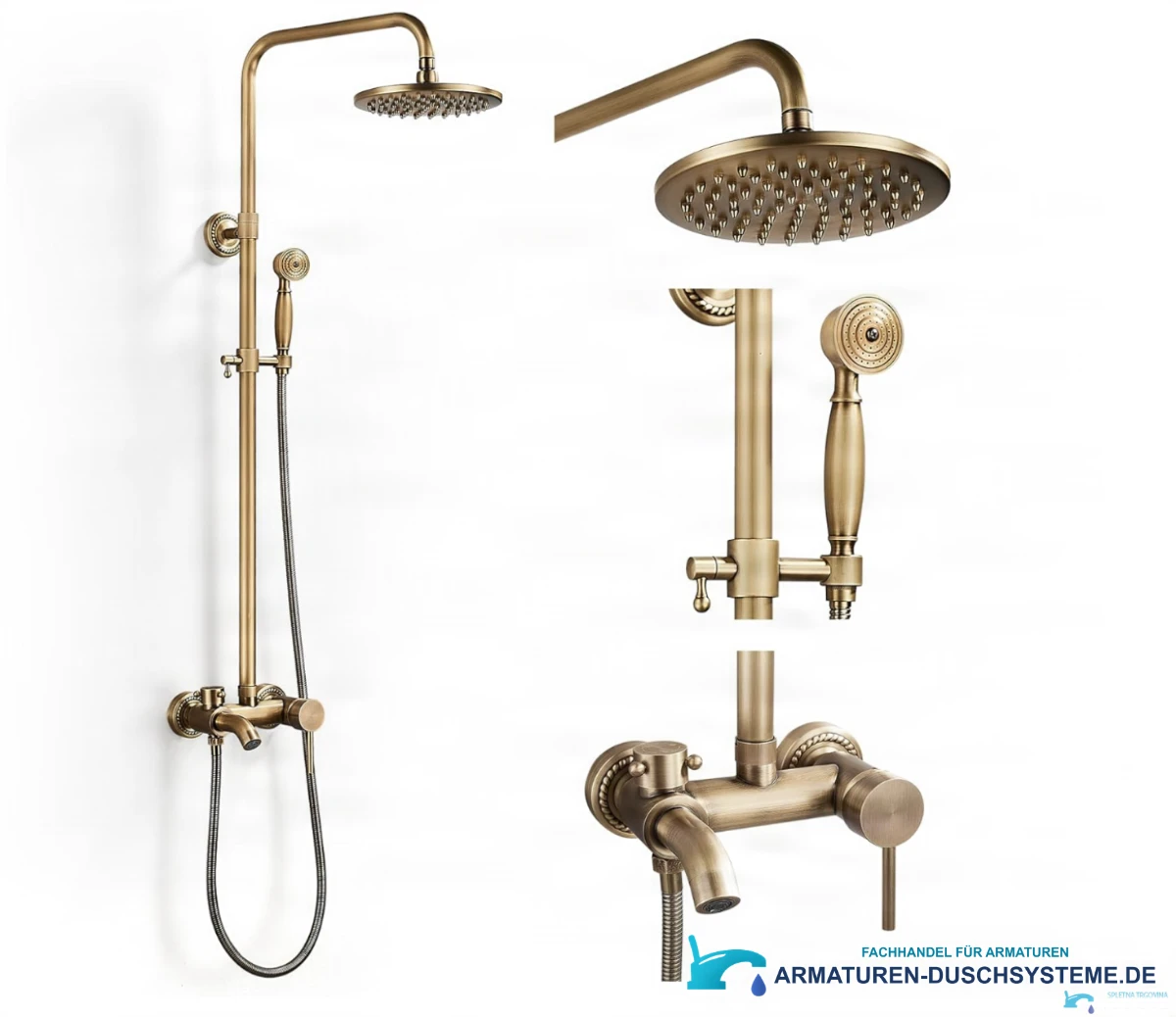 EYN BT BTA1513 Aufputz-Duschsystem – Details von Kopfbrause, Handbrause und Armatur