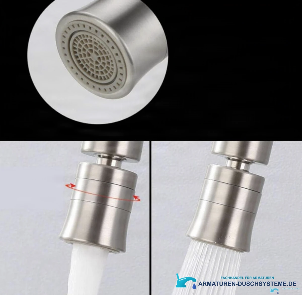Wand-Küchenarmatur EYN WK1211 in gebürstetem Silber