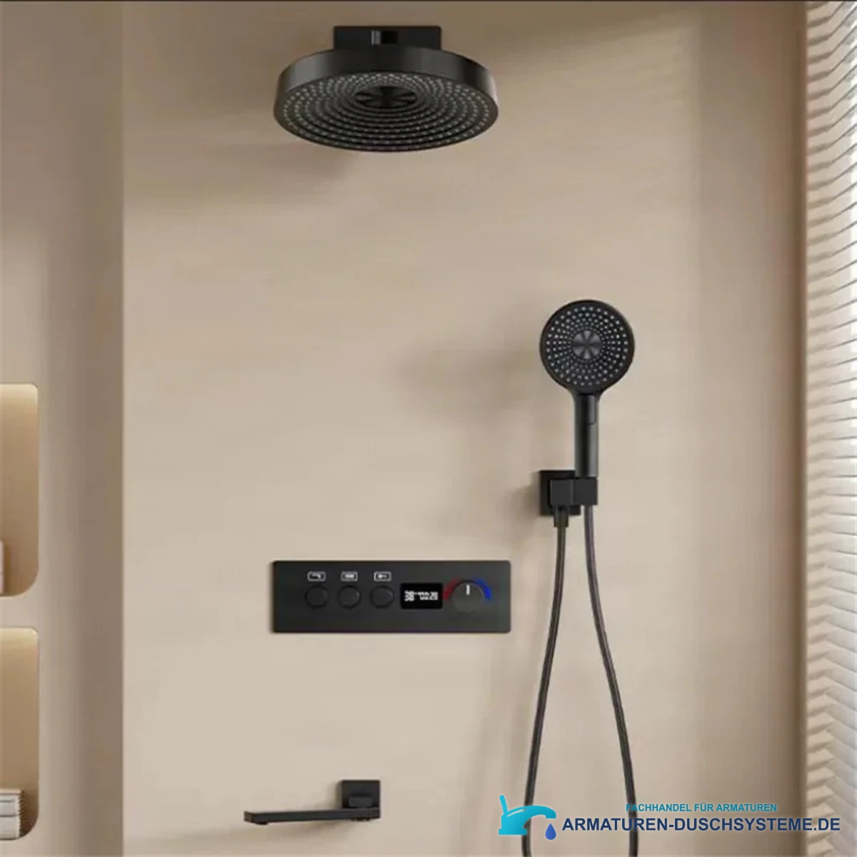 ELITE EDITION Thermostat-Duschset BCS1698 — mattschwarze Ausführung