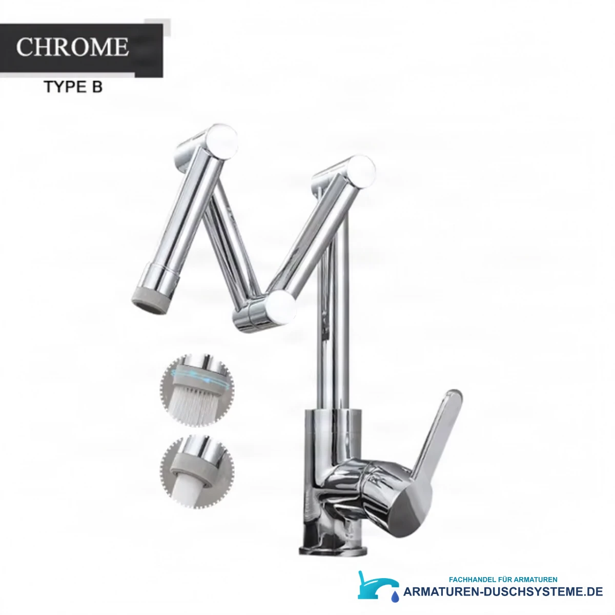 Messing-Badarmatur ELITE EDITION KS1409 mit LED in glänzendem Chrom