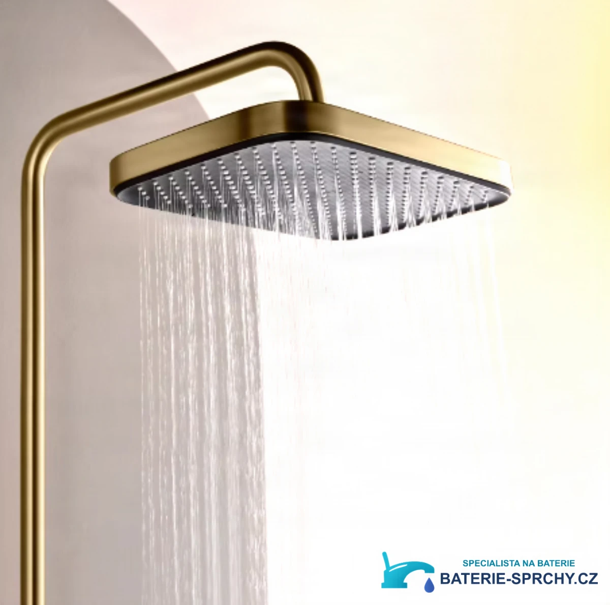 Nástěnný termostatický sprchový set ELITE EDITION s LED displejem BSE1420 v kartáčovaném zlatě