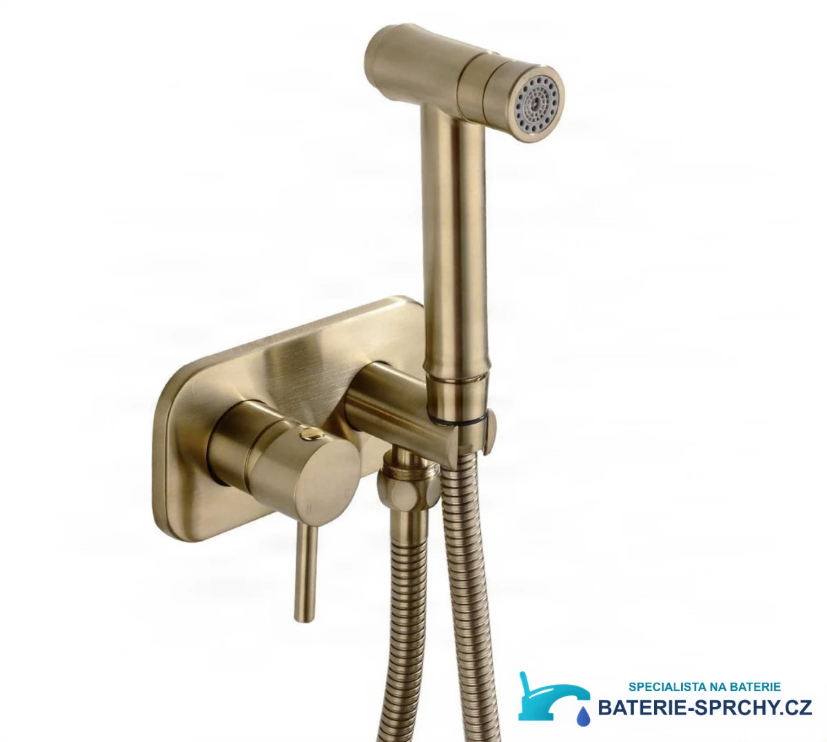 Podomítková nástěnná baterie pro bidet BB1637 v broušeném zlatě