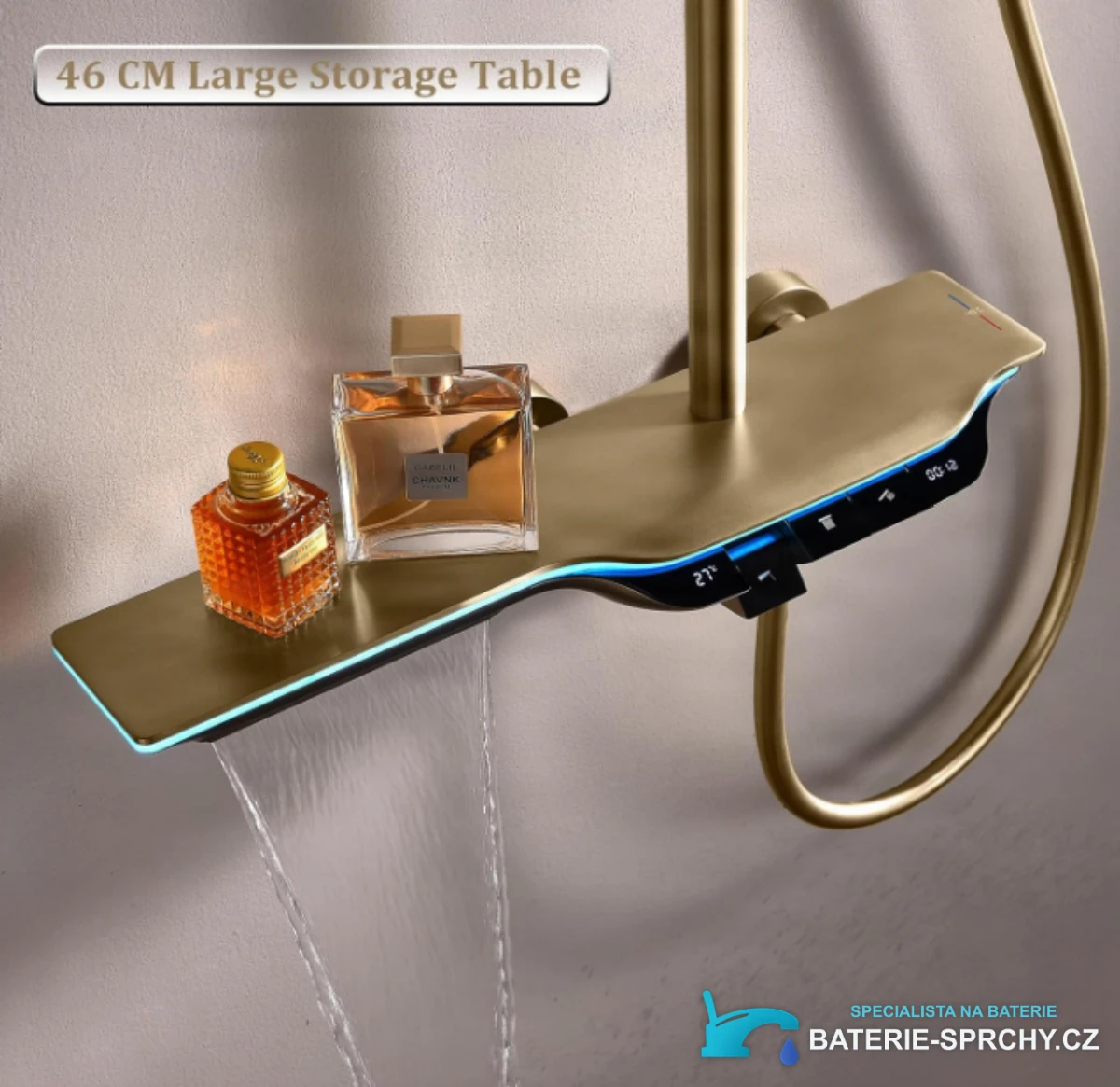 Nástěnný termostatický sprchový set ELITE EDITION BSE1420 v kartáčovaném zlatě