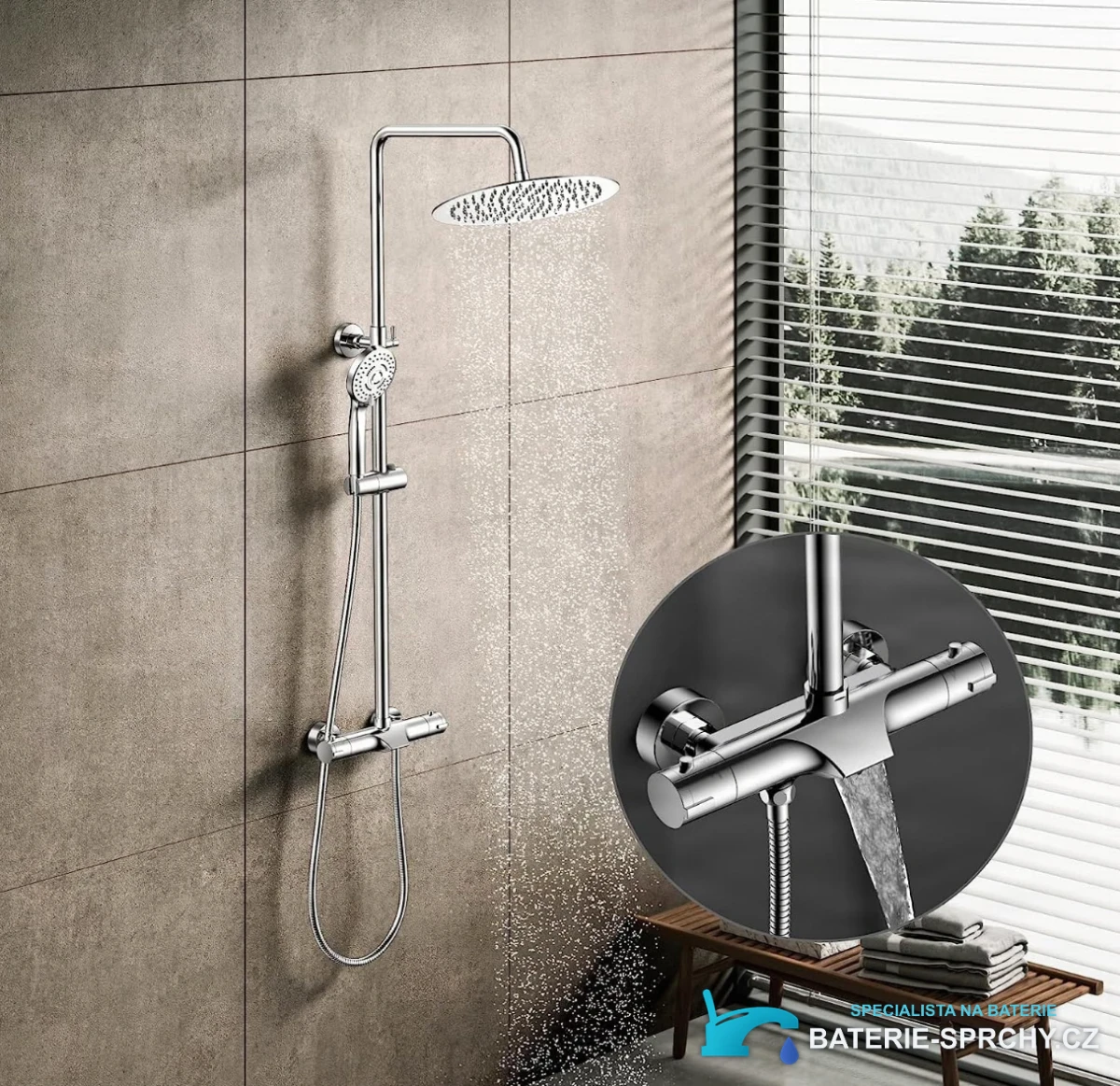 Termostatický sprchový systém ELITE EDITION BST1105 v lesklém chromu