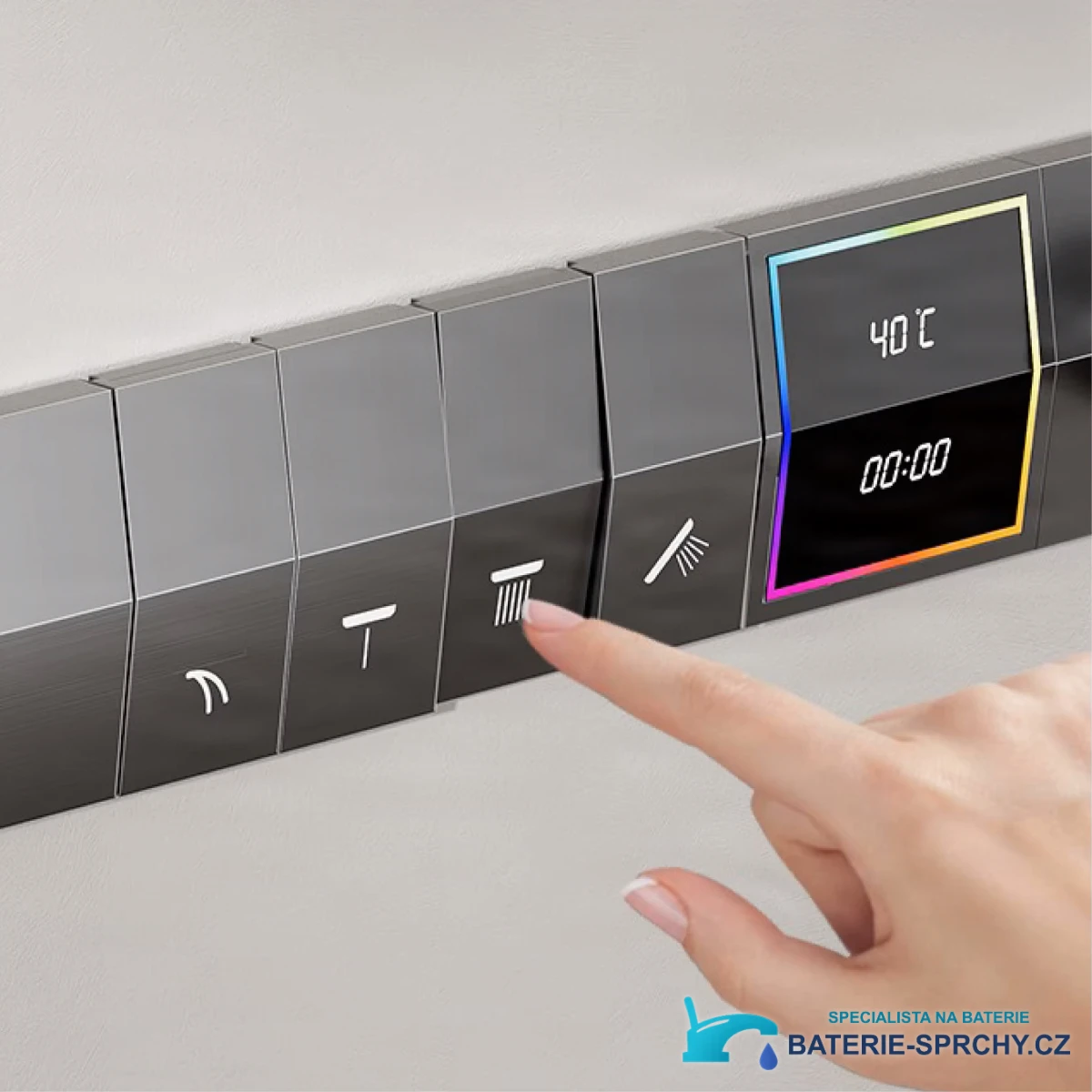 Luxusní podomítkový sprchový systém ELITE EDITION BCS1050 v kartáčované grafitově šedé