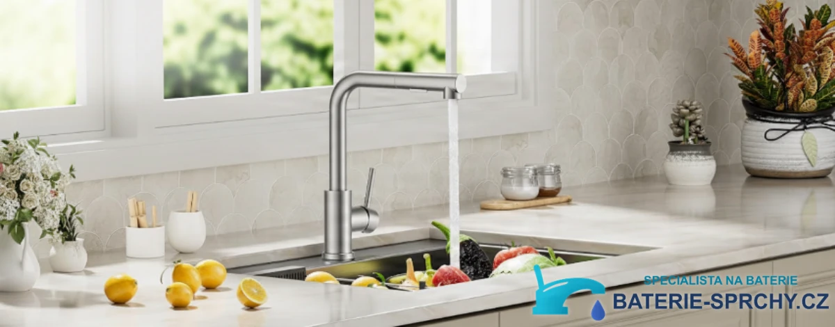 Niederdruck-Küchenarmatur ELITE EDITION KFL2244 in gebürstetem Silber