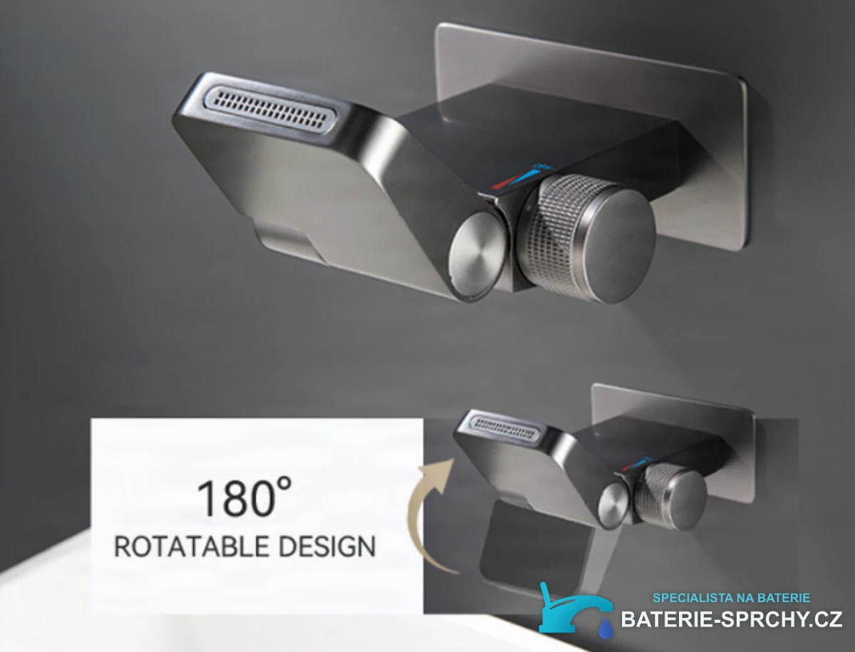 Specifikace sklopné nástěnné baterie BSW1500: výtok otočný o 180°