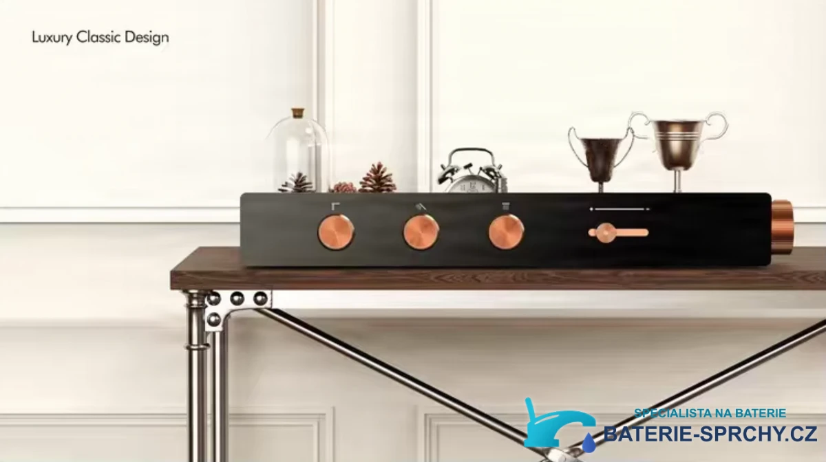 Francouzská retro celoměděná sprcha ELITE EDITION BSW1727 v klasickém interiéru