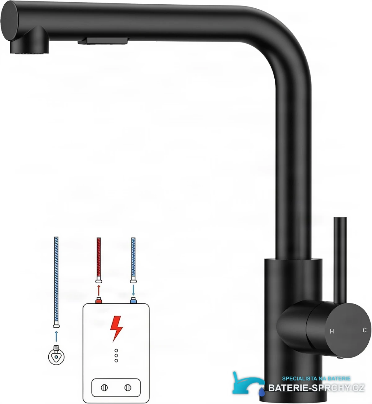 Niederdruck-Küchenarmatur ELITE EDITION KFL2244 in Mattschwarz