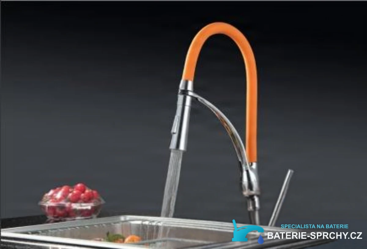 Kuchyňská baterie EYN KC46919 v chromu s oranžovým ramínkem