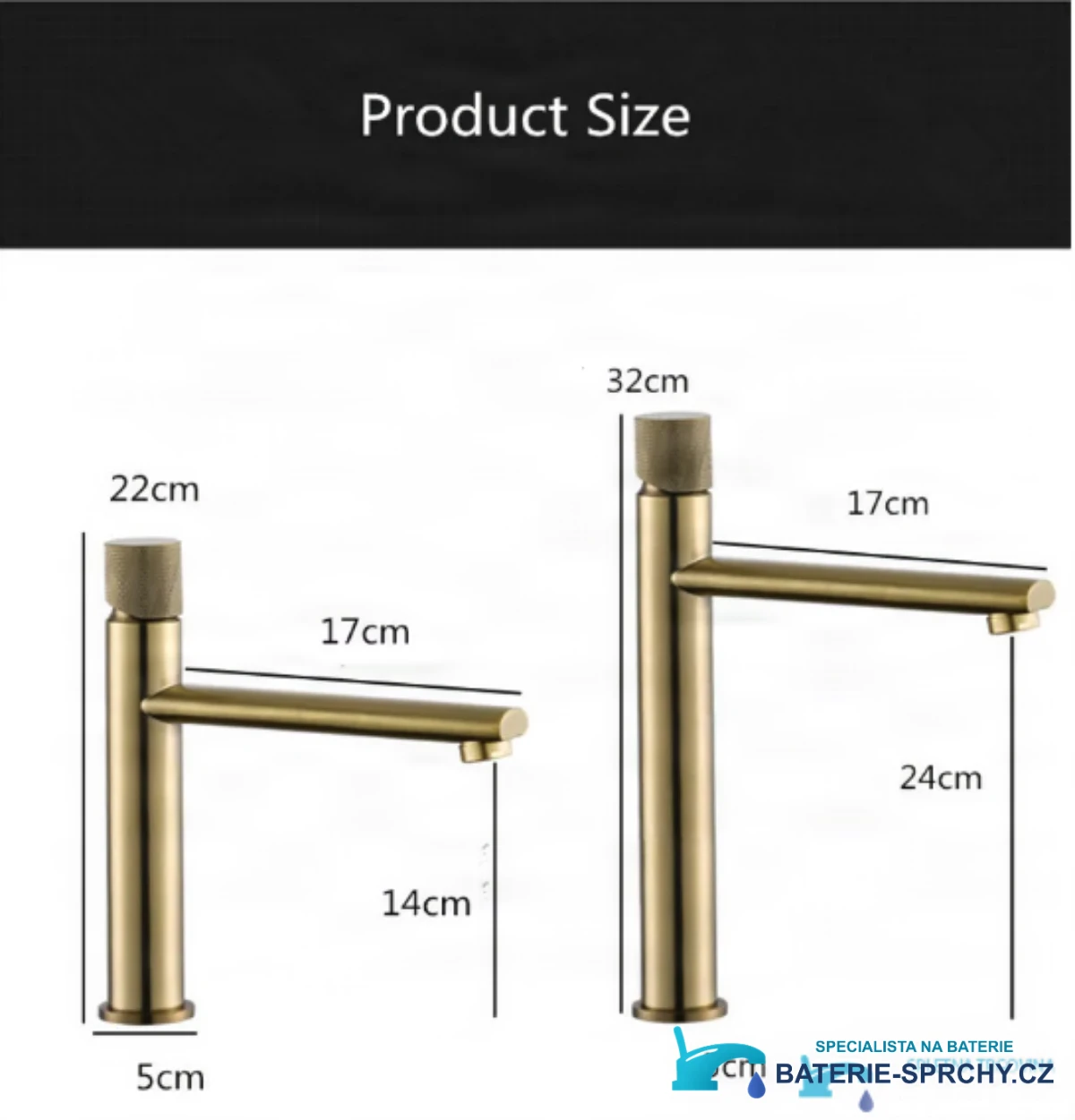 Technický výkres baterie BGB1450: výška 22/32 cm, délka ramínka 17 cm