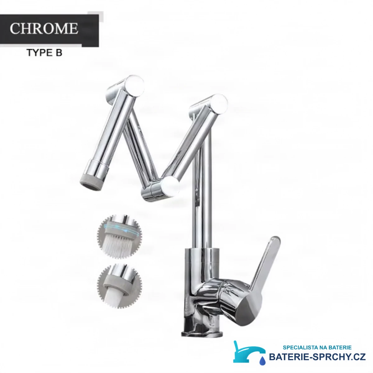 Mosazná koupelnová baterie ELITE EDITION KS1409 s LED, lesklý chrom