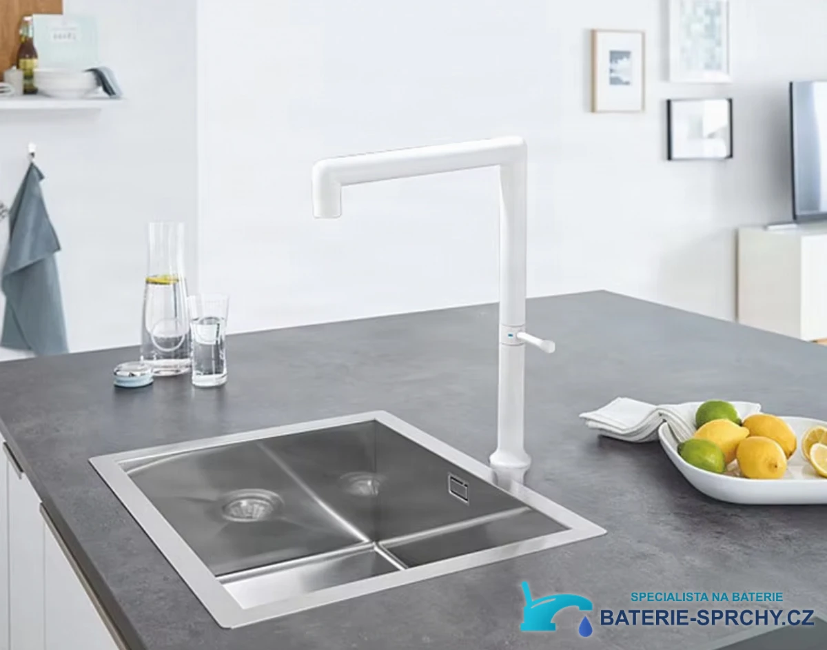 Kuchyňská dřezová baterie KF1044 v matně bílém provedení