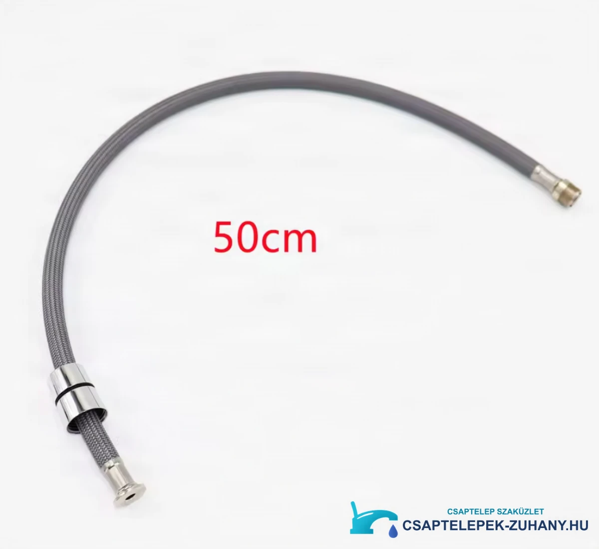 DEL1350 G1/2 cserecső konyhai csaptelephez, sötétszürke fémfonattal, 50 cm
