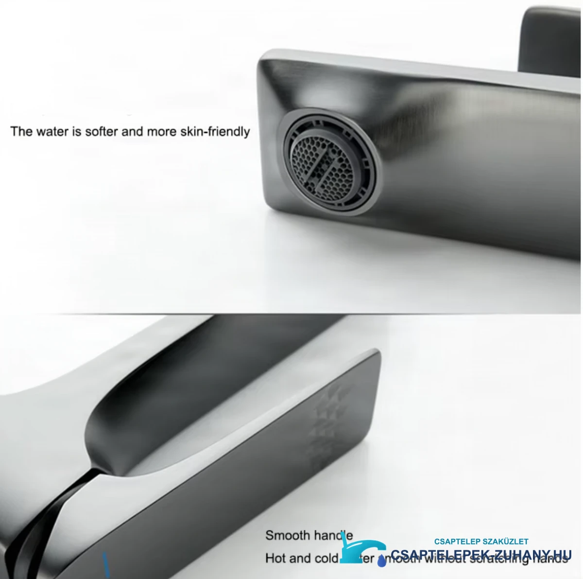ELITE EDITION BS2150 rozsdamentes acél konyhai és fürdőszobai csaptelep fényes grafitszürkében