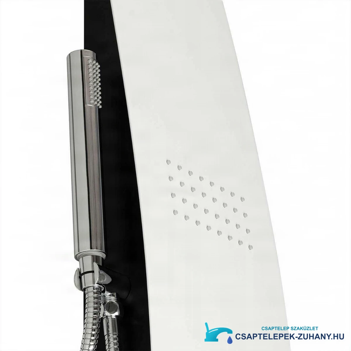 Luxus ELITE SP1058 termosztátos zuhanypanel fényes fehér és króm kivitelben