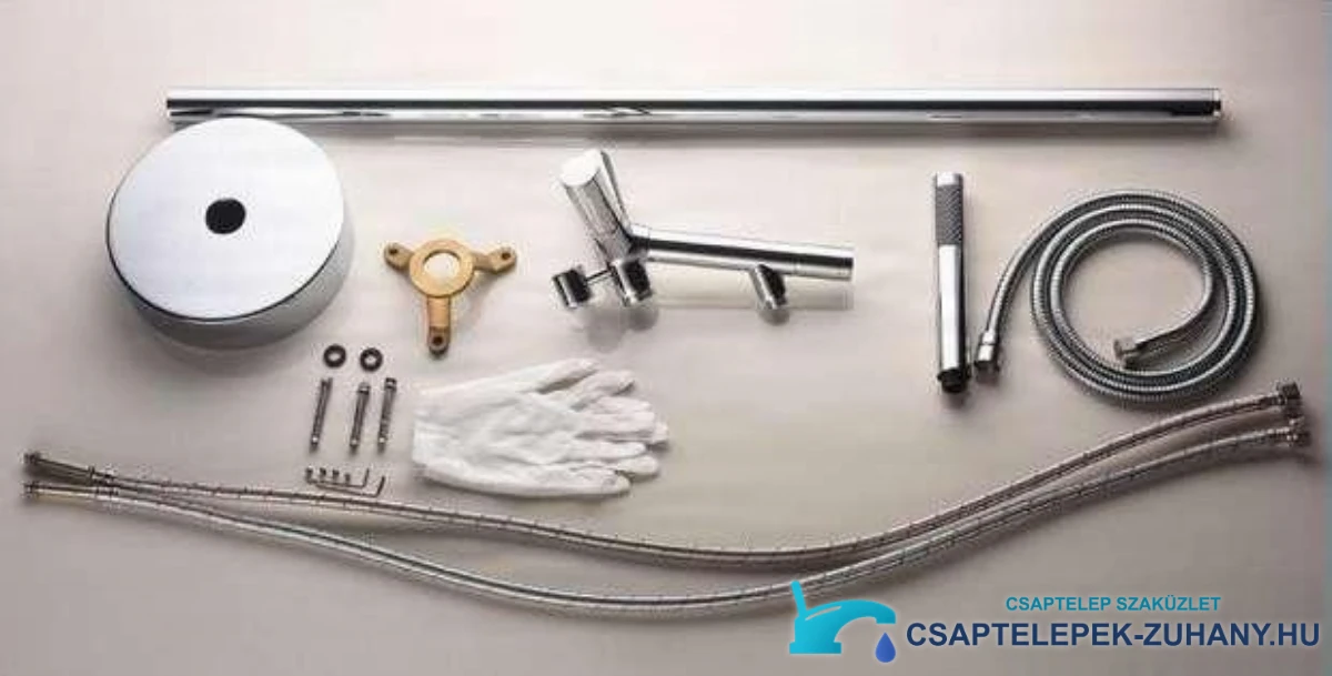 PK1237 szabadon álló kádtöltő csaptelep bekötőcsöves szerelőkészletként