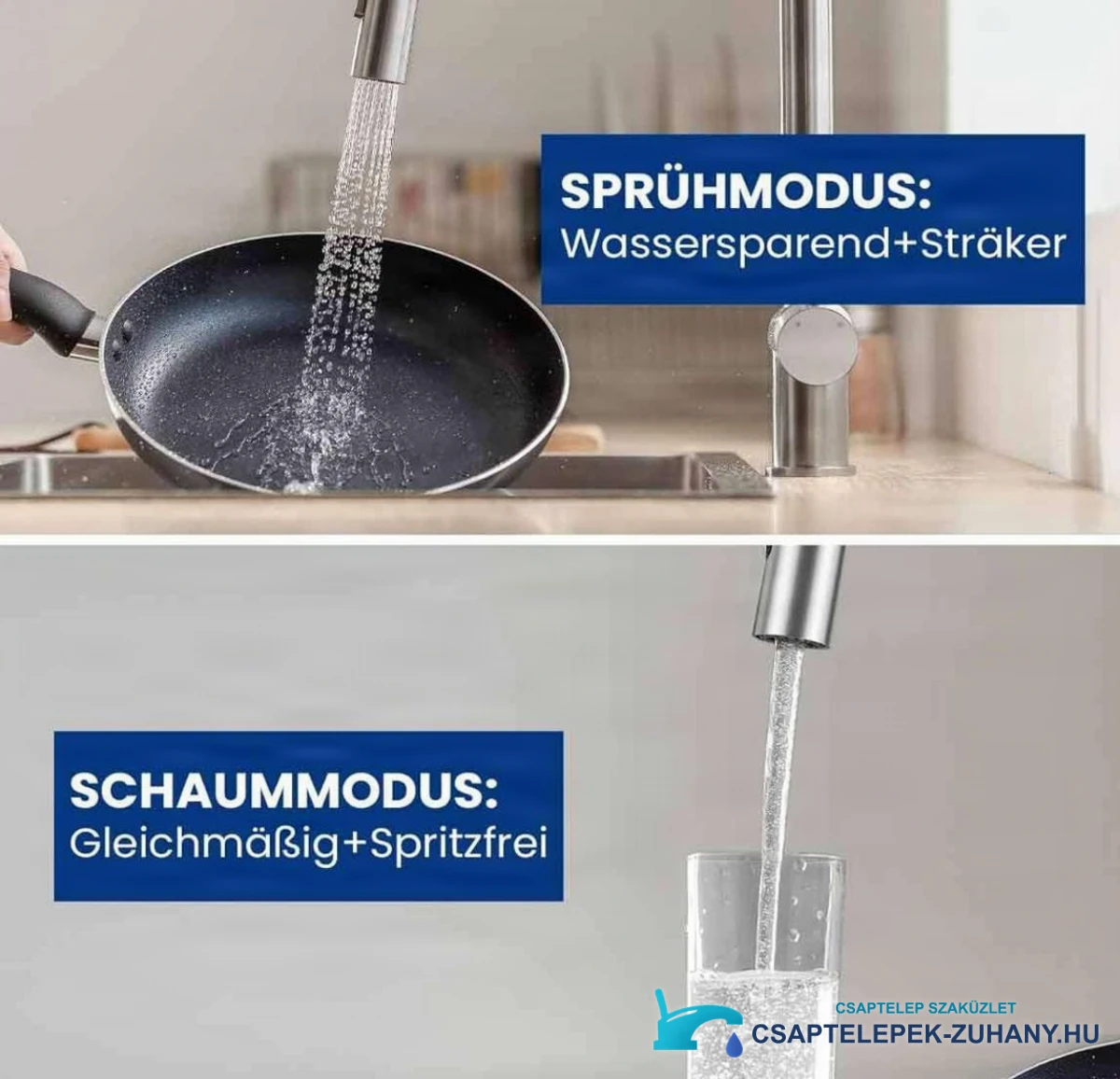 A KL1109 funkciói: zuhanysugár és egyenletes normál vízsugár