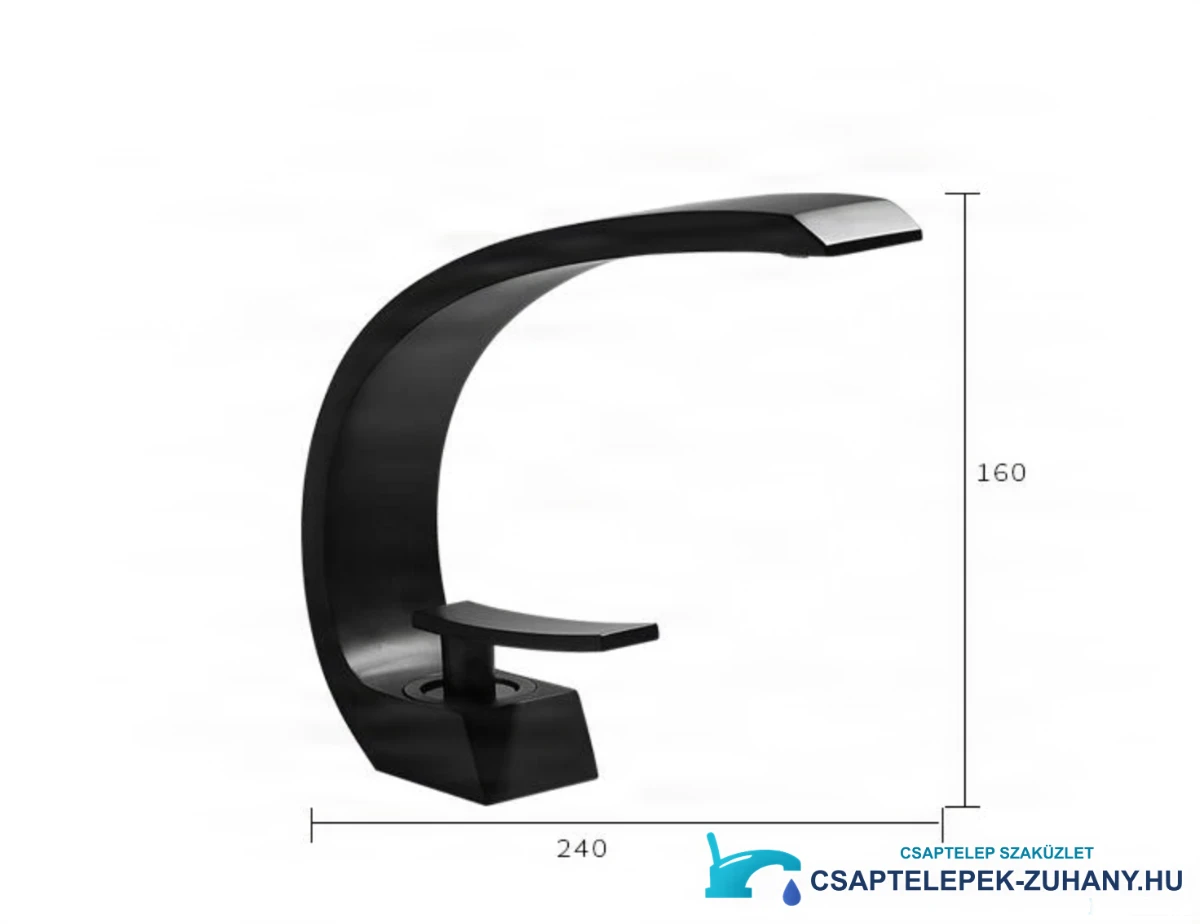 Ultramodern GB1424-zs mosdócsaptelep matt fekete kivitelben