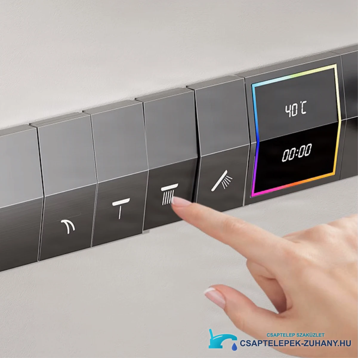 ELITE EDITION BCS1050 luxus falba süllyesztett zuhanyrendszer szálcsiszolt grafitszürke kivitelben