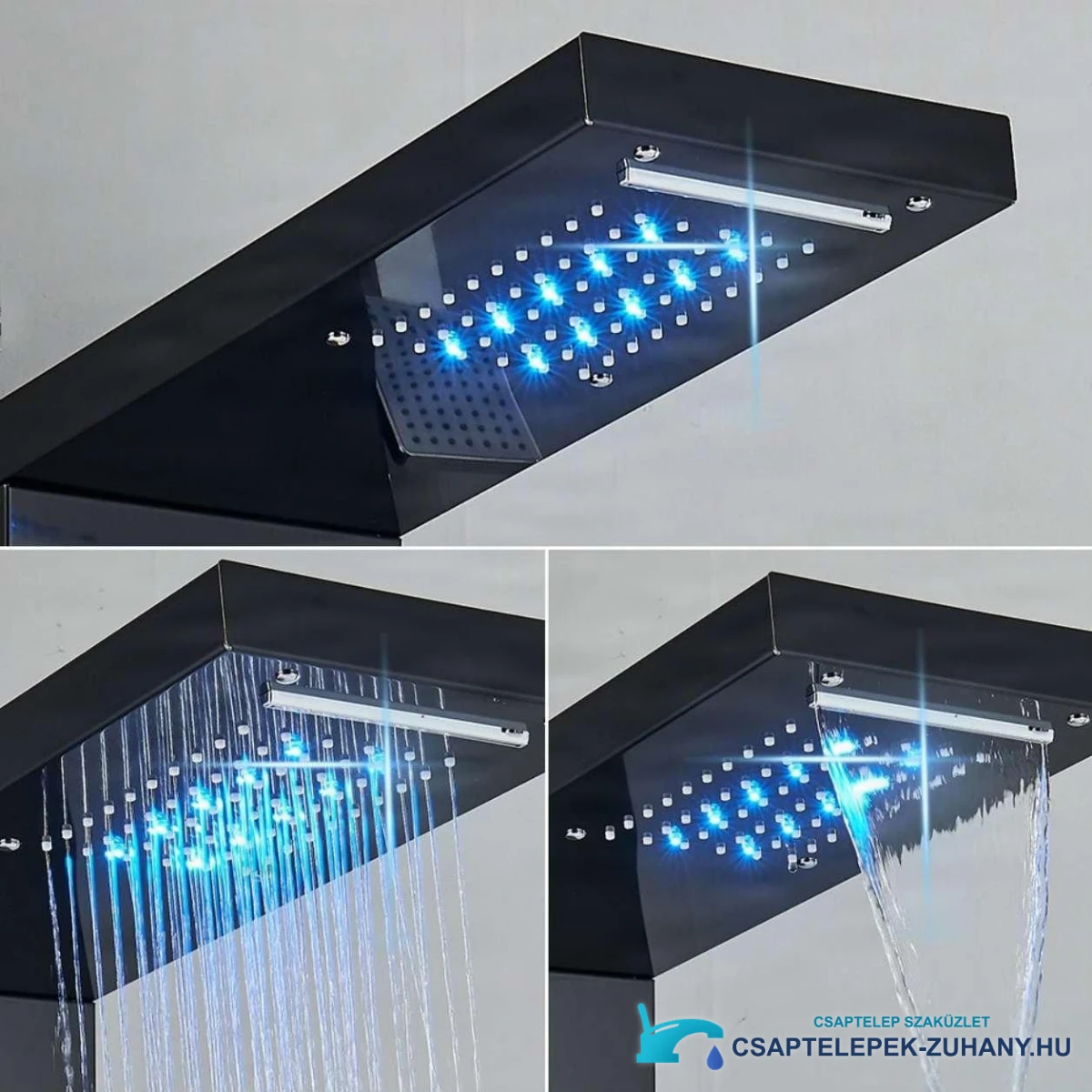 A BSP1912 luxus zuhanypanel LED zuhanyfejének részlete