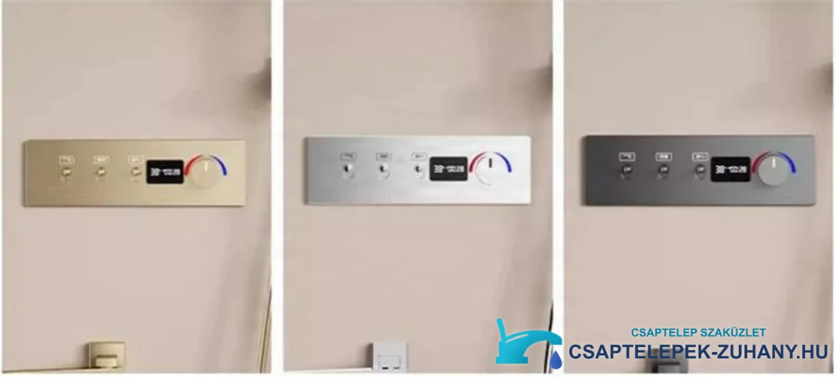 BCS1698 termosztátos zuhanyrendszer aranyszínű, ezüstszínű és sötétszürke változatban