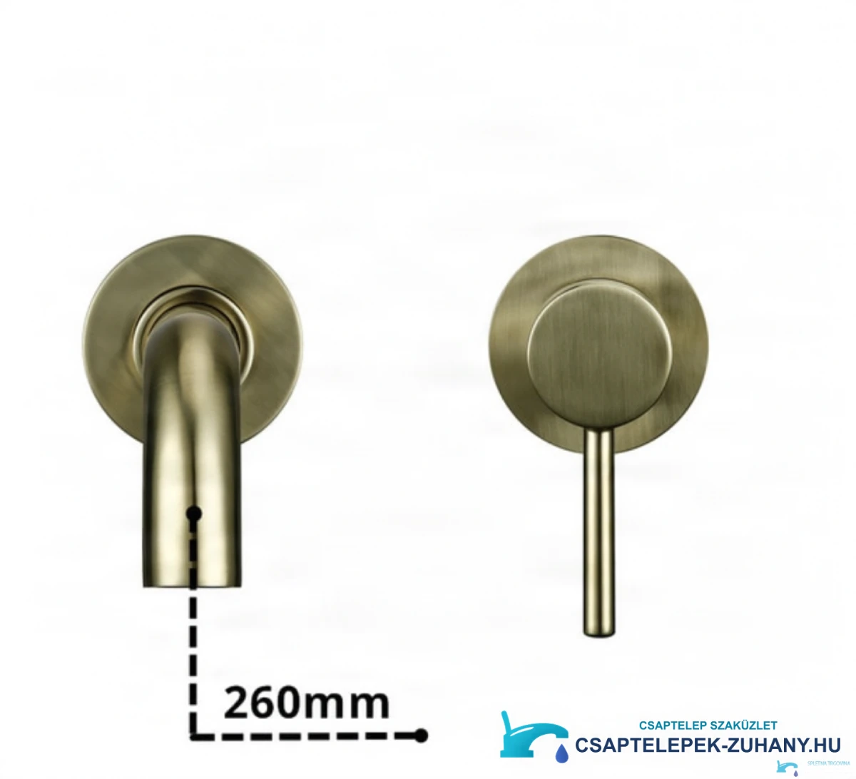 EYN BGW1644 fali csaptelep műszaki nézete 260 mm-es kinyúlással