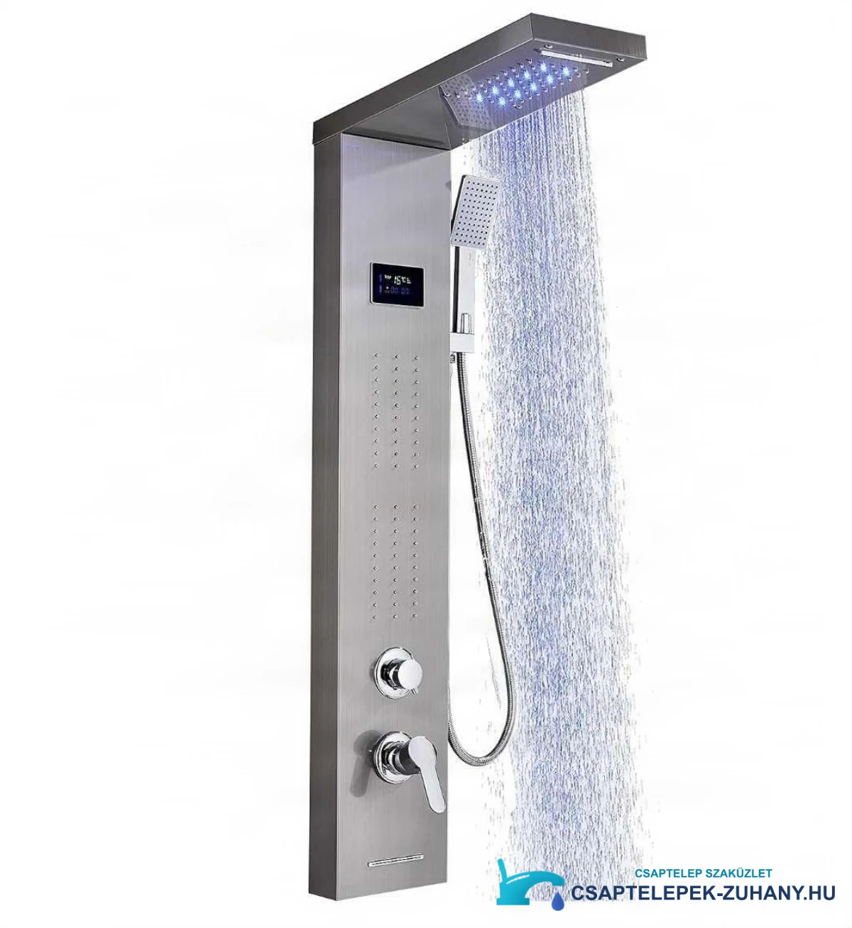 Luxus BSP1912 LED zuhanypanel szálcsiszolt ezüst kivitelben