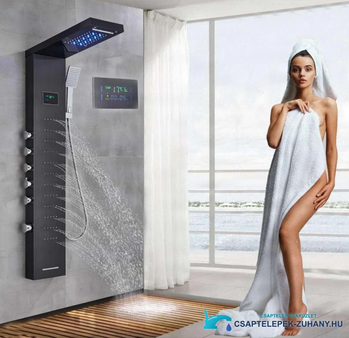 Luxury Shower Panel With Led Display Shower System Eyn Bsp2040 1