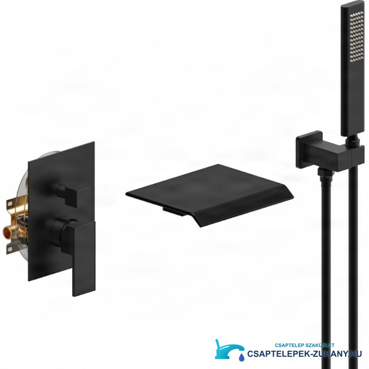 Male Npt Tub Faucet Hand Shower Matte Black Waterfall Bathtub Shower Faucet Set Wall Mount Tub Shower System Alloy Shower