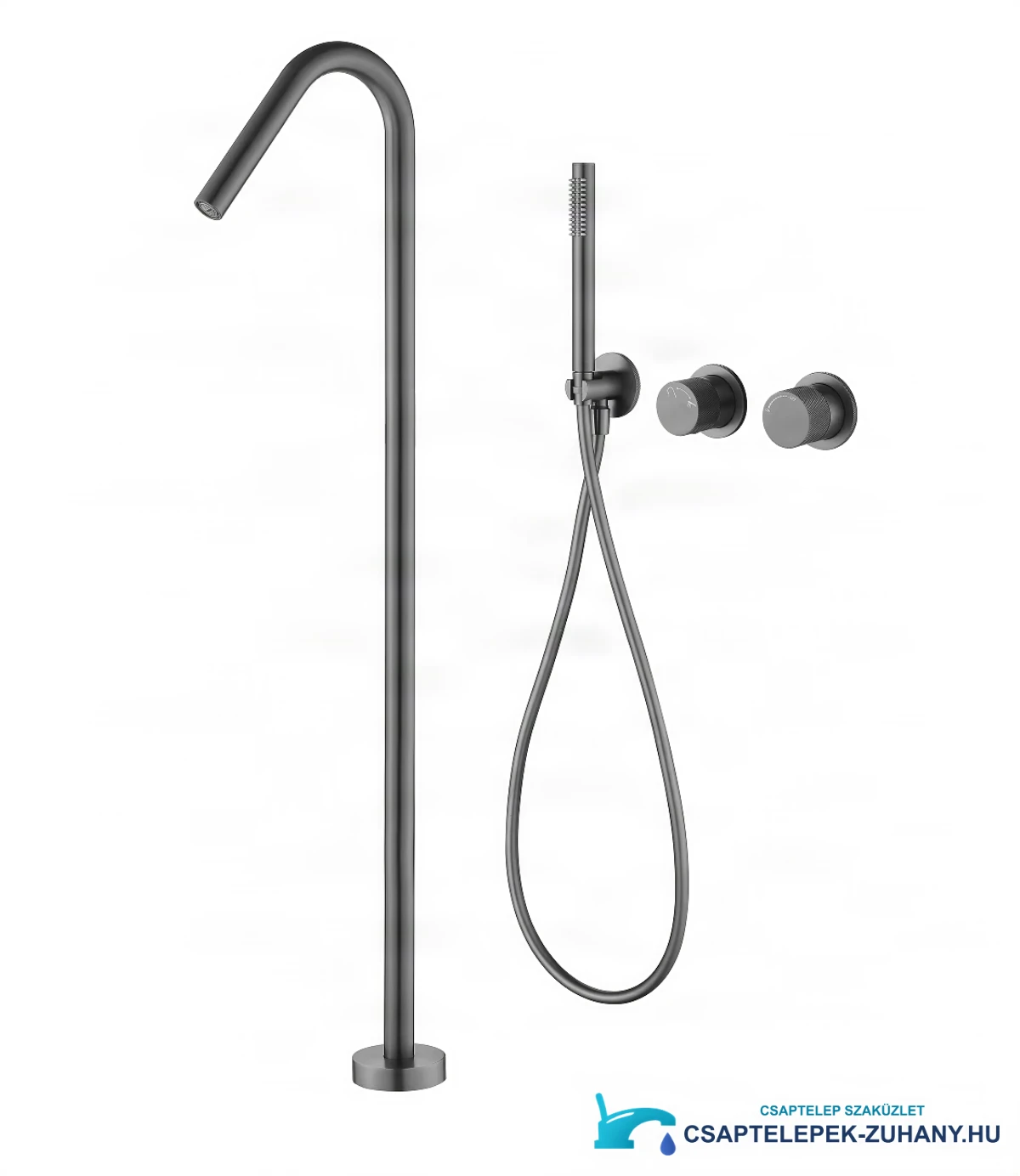 2 Way Freestanding Bathtub Faucet Floor Mount Bathtub Faucet Gun Gray Max Flow Rate Concealed Bathtub Faucet