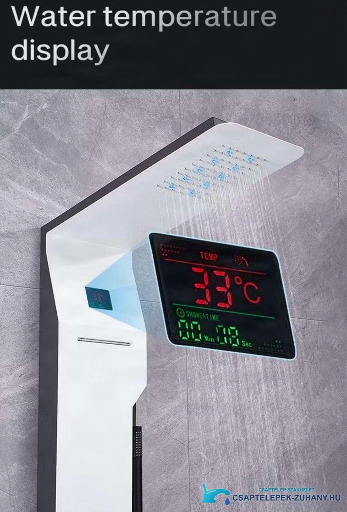 ELITE EDITION DELUX BSP1412 funkciók: hőmérséklet-kijelző és fejzuhany