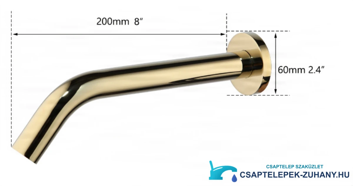 BWS1254 sensoros fali csaptelep: 200 mm-es kinyúlás, Ø 60 mm-es takarórózsa