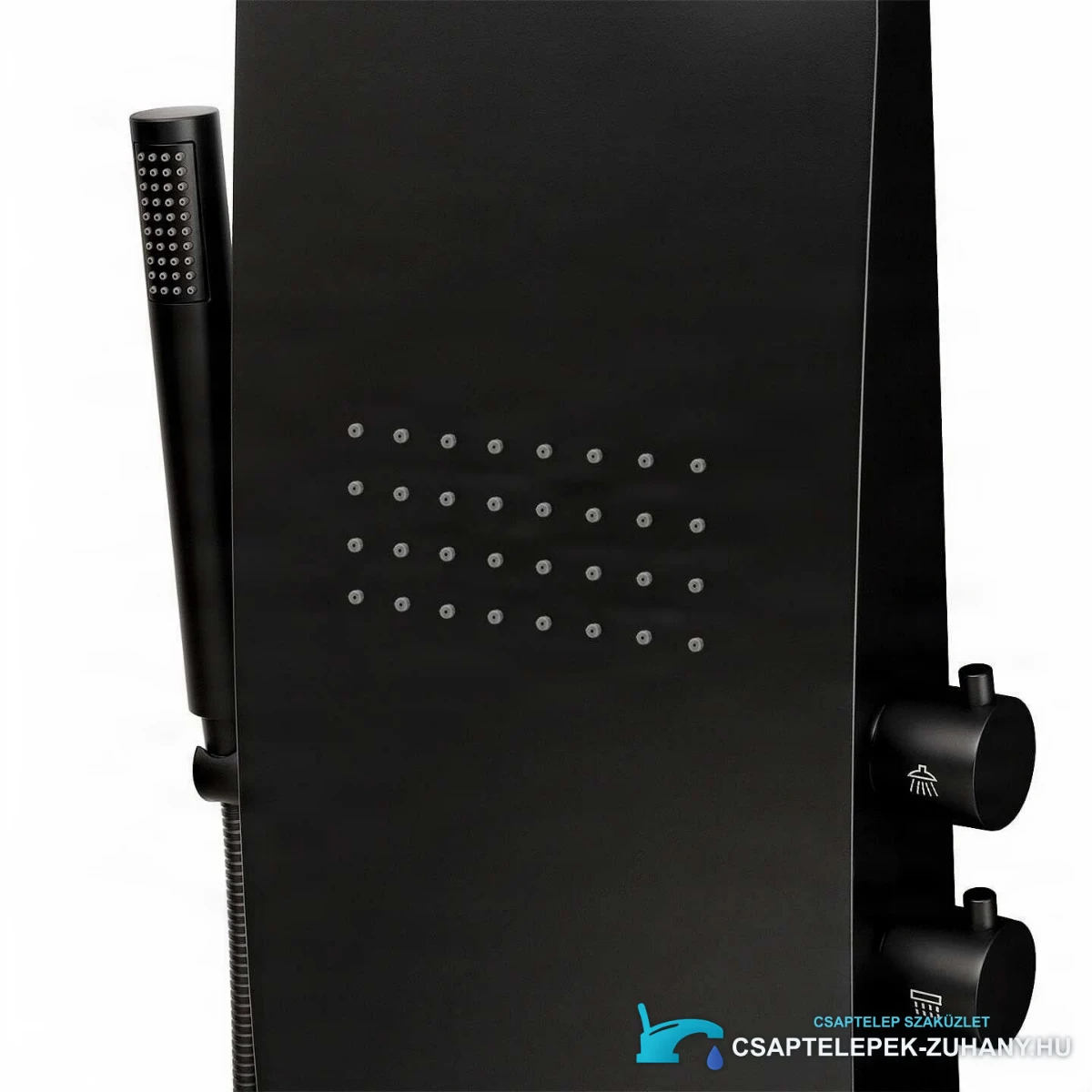 Luxus ELITE SP1058 termosztátos zuhanypanel matt fekete színben