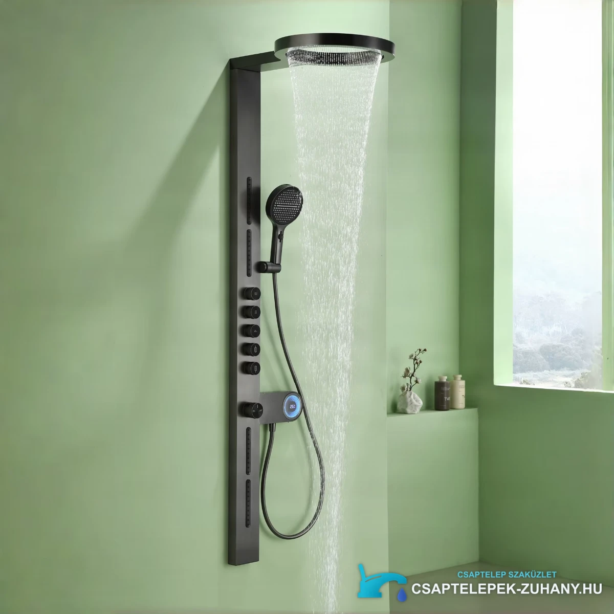 Zuhanypanel ELITE EDITION BSW1726 digitális kijelzővel, vízeséskifolyóval, több színváltozatban