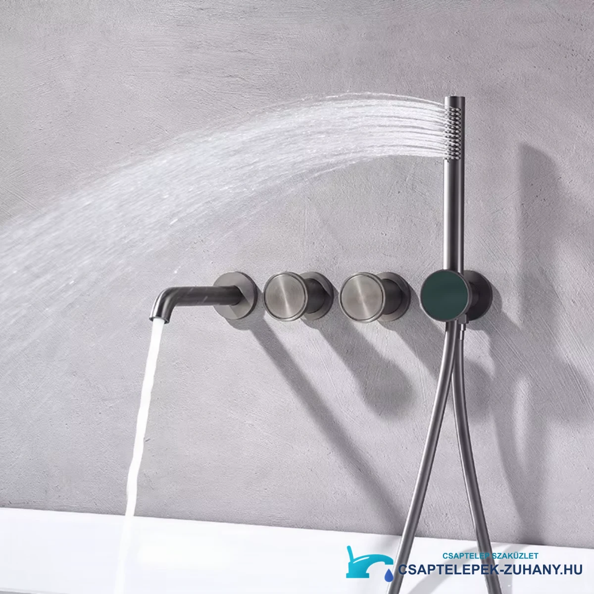 Shower Set All ELITE EDITION BSC1717 használat közben, kézizuhannyal a kád falán