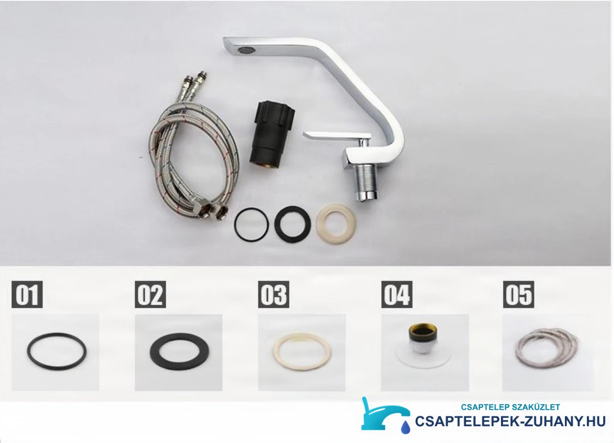 KA933141 csaptelep csövekkel és szerelőgyűrűkkel, teljes csomagtartalom