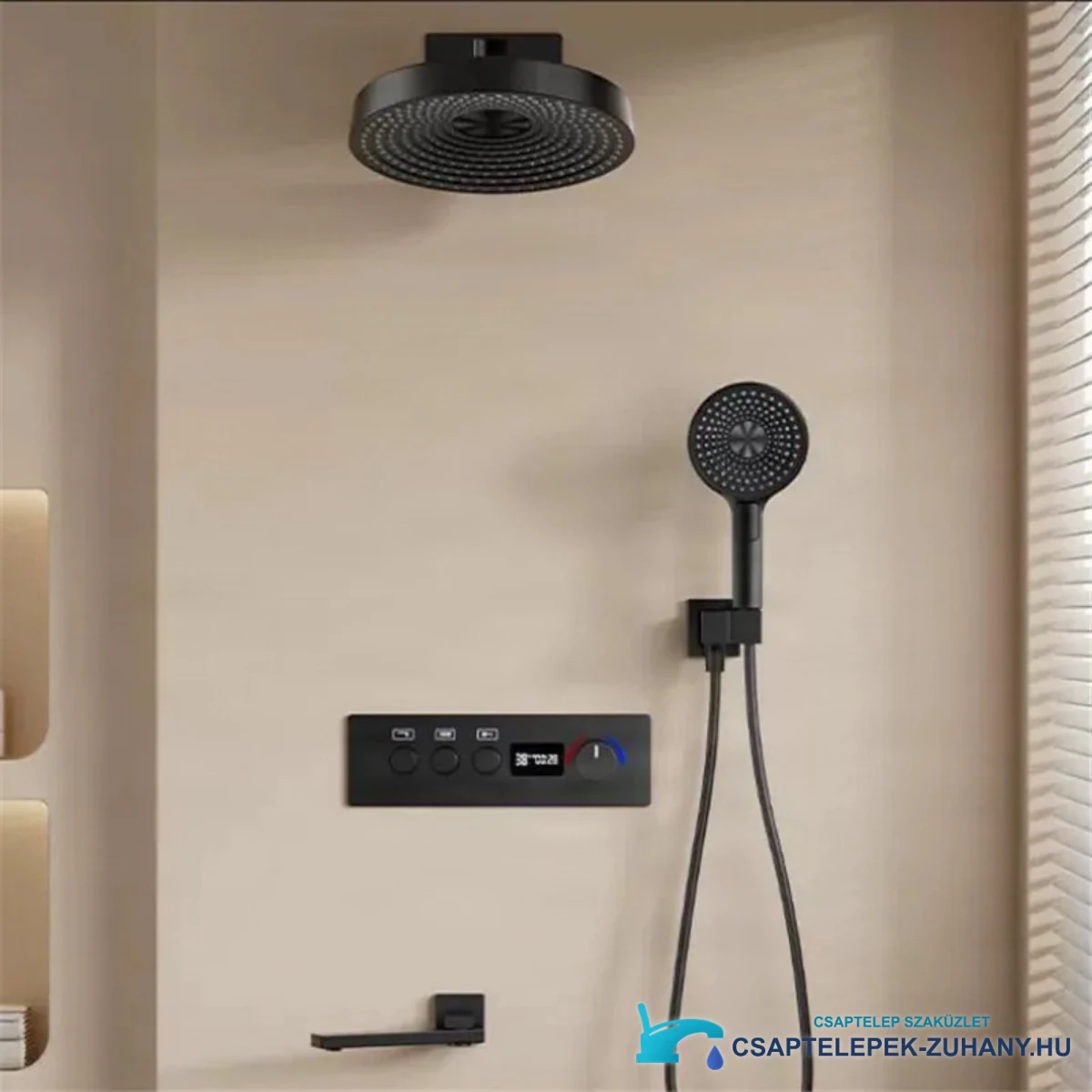ELITE EDITION BCS1698 termosztátos zuhanyszett – matt fekete kivitel
