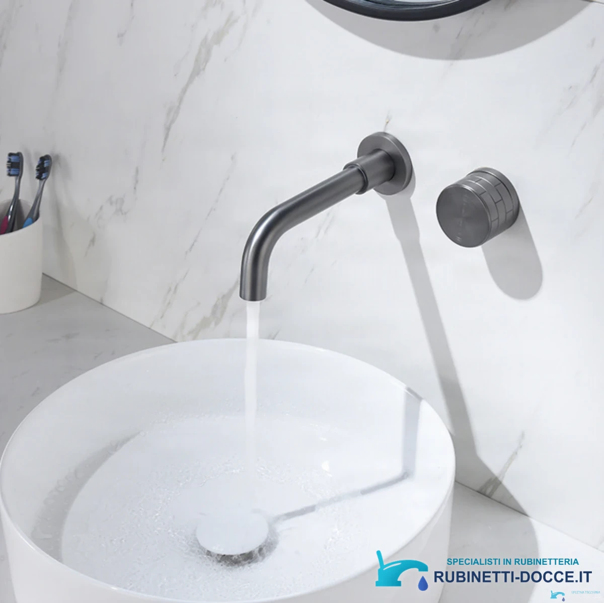 Rubinetto per lavabo a incasso ELITE EDITION BSW1447 in ottone con bocca girevole, disponibile in più finiture