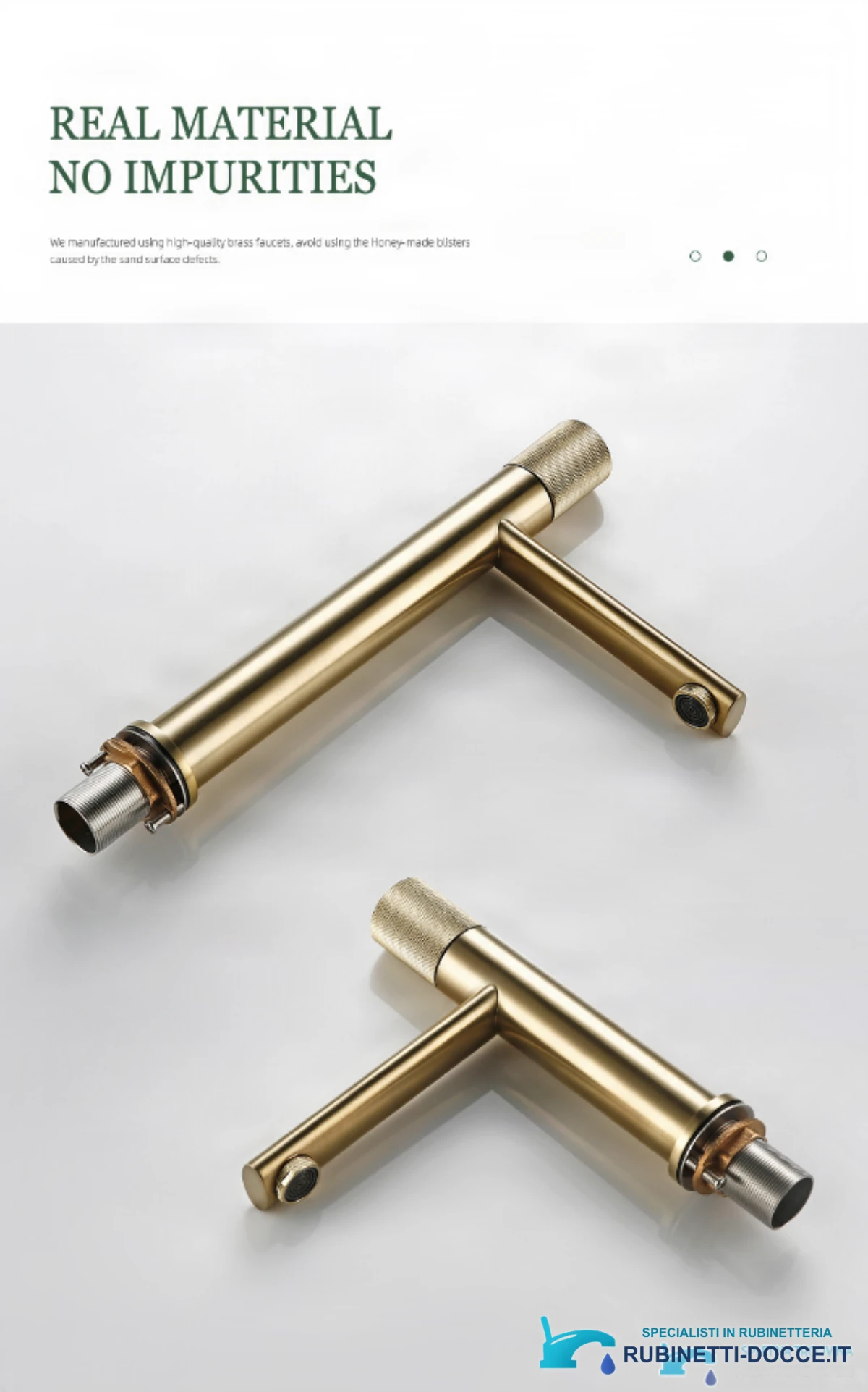 Lussuoso miscelatore lavabo BGB1450 in oro satinato spazzolato
