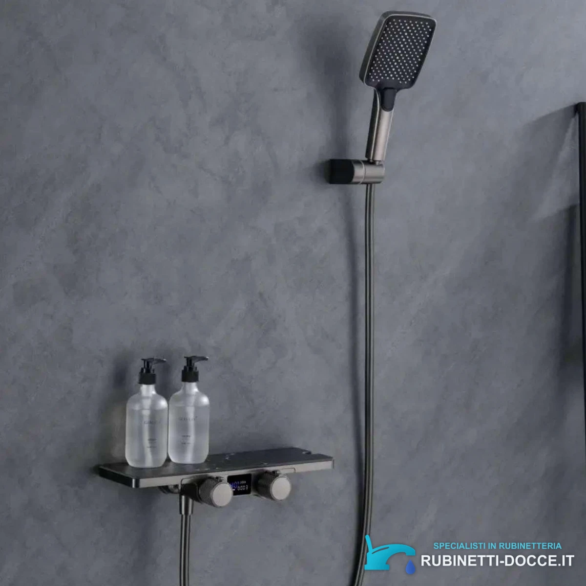 Sistema doccia ELITE EDITION BBT2053 termostatico con LED e getti multipli, in più finiture tra cui nero opaco e grigio grafite