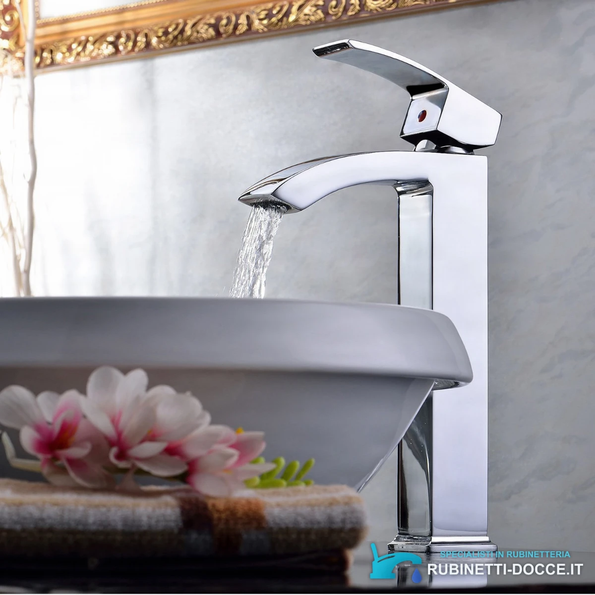 Elegante miscelatore bagno EYN 017 in cromo lucido