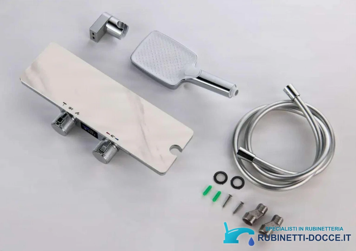 Sistema doccia ELITE EDITION BBT2053 termostatico con LED e getti multipli, in più finiture tra cui nero opaco e grigio grafite