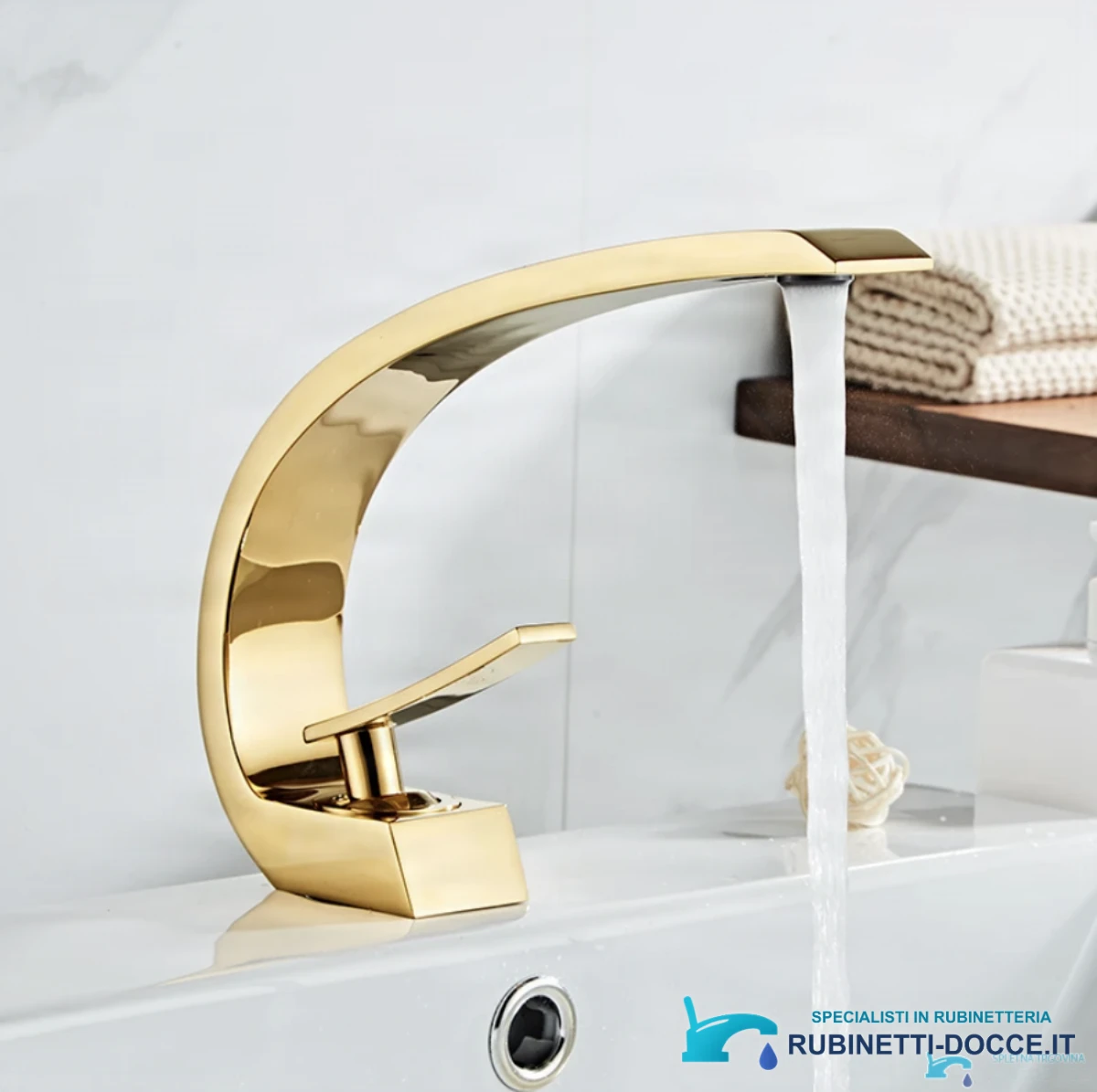 Miscelatore lavabo GB1424-zs ultramoderno in oro lucido