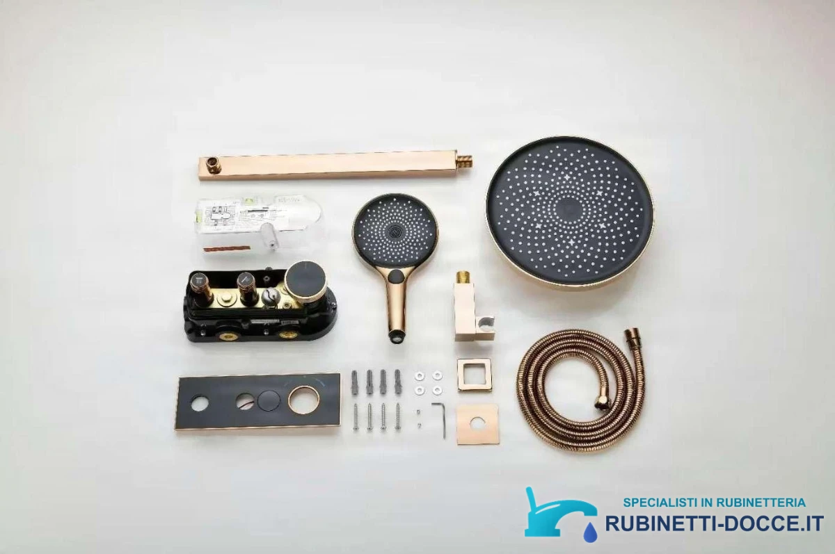 Sistema doccia termostatico a incasso ELITE EDITION BCS1603 con schermo, in più finiture tra cui nero e nero opaco