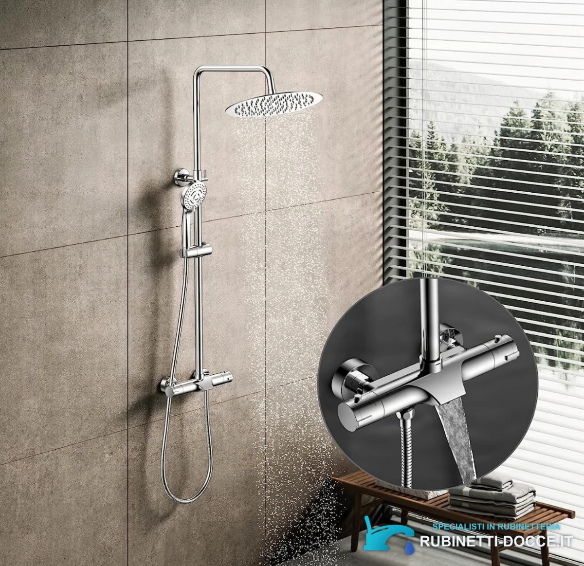Sistema doccia termostatico ELITE EDITION BST1105 in cromo lucido