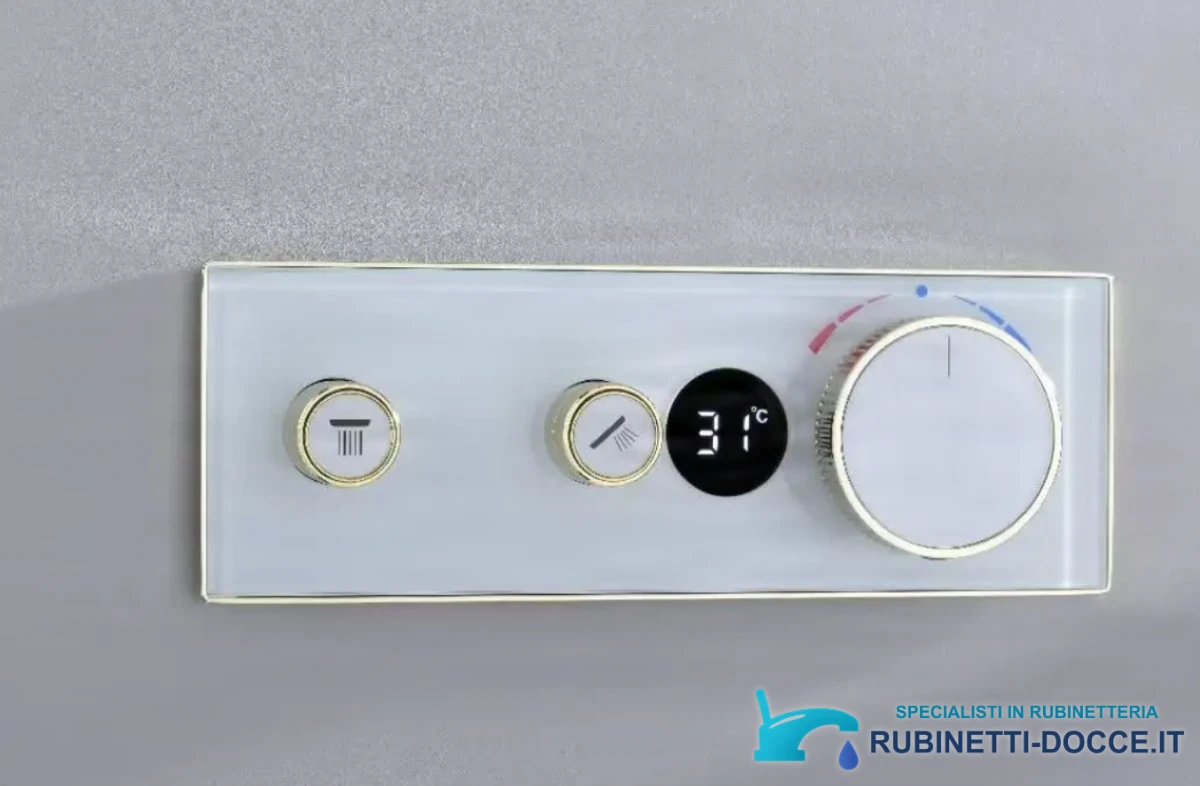 Sistema doccia termostatico a incasso ELITE EDITION BCS1603 con schermo, in più finiture tra cui nero e nero opaco