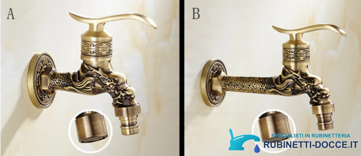 Rubinetto da parete per bagno EYN CW1530 in ottone, più finiture e lunghezze da 9,5 o 12,5 cm
