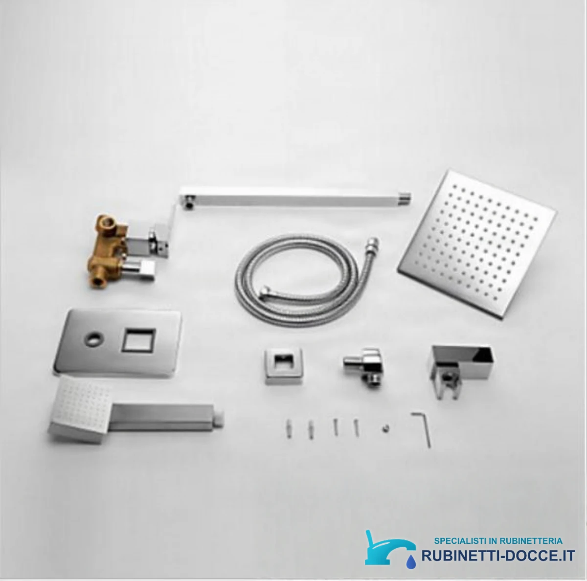 Sistema doccia LED da incasso woo-2436 con soffione, doccetta e miscelatore