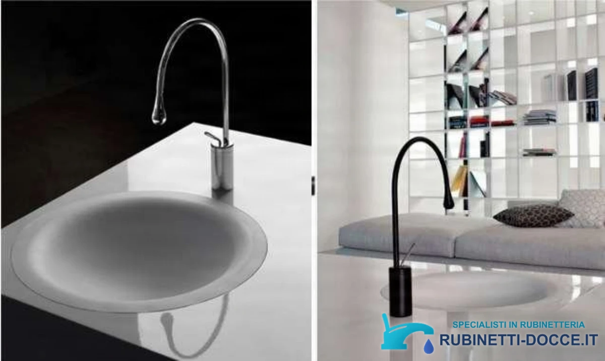 Rubinetto da lavabo EYN VB1116U nelle varianti cromo lucido e nero opaco